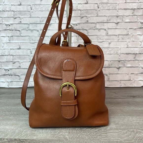 Vintage Coach 4152 British tan Leather Backpack Daypack - Picture 1 of 7
